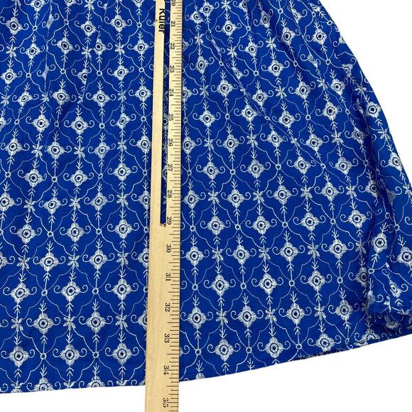 RHODE Women's Eyelet Mini Dress LINED with Pockets Light Blue Sz M - MSRP: $35 - Picture 6 of 15